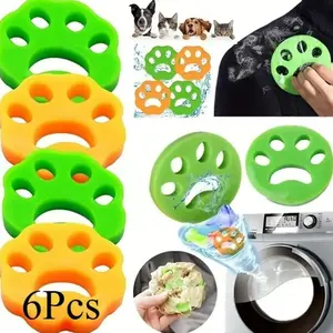 4/6pcs Pet Hair Collector Set, Manual Washable, Random Colors, Cat & Dog Fur Remover, Easy Home Cleaning Tool, Essential Pet Grooming Supplies, Fur Removal Tool