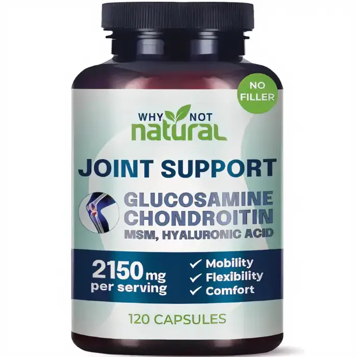 Joint Support Supplement –Natural Glucosamine Chondroitin MSM Joint Support Capsules, Prop 65 Safe Dietary Nutrition Supplement | Edible Dietary Supplements for Joint Health | 2150mg per Serving | 120 Capsules