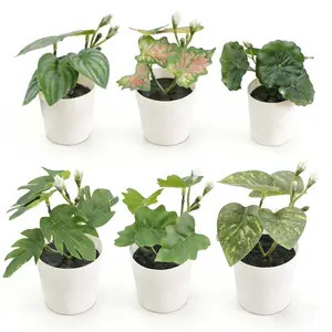 6 Pack Fake Plants for Room Decor,Mini Artificial Potted Plants for Home Office Living Kitchen Classroom Table Shelf Desk Farmhouse Bathroom Indoor Decor