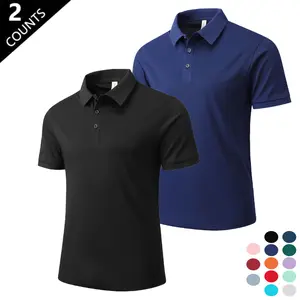 Men's Two-Pack Short-Sleeve Polo Shirts with Turn-Down Collar Quick-Drying Breathable Skin-Friendly Wrinkle-Resistant Anti-Pilling Non-Deforming Office Wear Top Menswear - Casual, Tropical