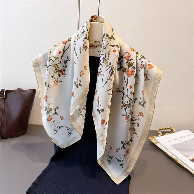 Elegant square scarf for women, women’s silk scarf, silk headscarf, floral style, faux silk scarf, multifunctional neck scarf, hair accessory, girls’ accessories, women’s silk scarf—an ideal gift for friends and family.