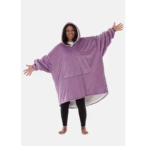 THE COMFY Original Quarter-Zip - Sherpa Lined Wearable Blanket Hoodie with Quarter Length Zipper, Machine Washable, One Size Fits Most, Seen on Shark Tank, Great Gift, Great for Winter, Womenswear