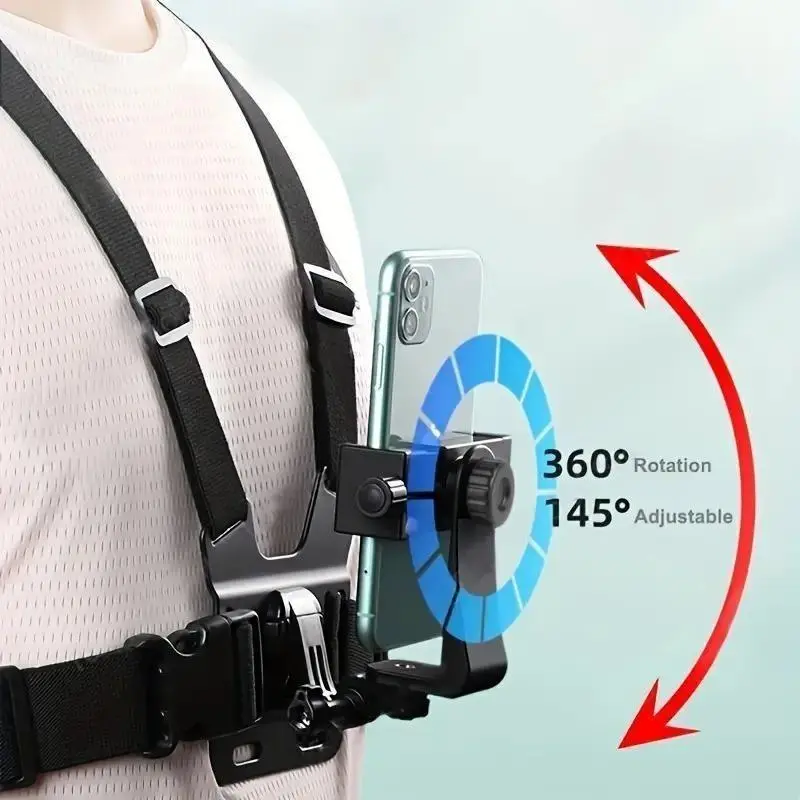 Adjustable Phone Selfie Chest Strap Holder,Essential for outdoor photography,Outdoor Universal Phone Chest Strap Mount, Including Chest Strap & J Type Seat & Adapter & Screw & Phone Holder, Portable Phone Selfie Accessories, Phone Holder Design Adjustable Phone Selfie Chest Strap Holder,Essential for outdoor photography,Outdoor Universal Phone Chest Strap Mount, Including Chest Strap & J Type Seat & Adapter & Screw & Phone Holder, Portable Phone Selfie Accessories, Phone Holder Design