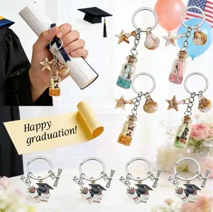 DIY Graduation Glass Bottles Mini Note Key Chain,Class of 2026 Gift Ideas for Her Him Women Girls Boys Funny Congrats Grad Gifts for 6th 8th Middle High School College