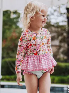 Micah Rash Guard - Glowing Pink Flowers