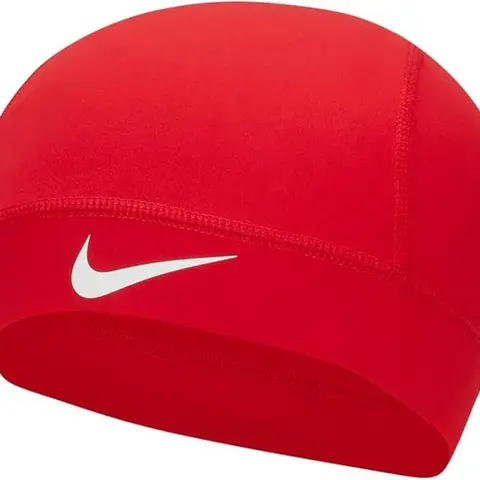 Nike Dri-Fit Breathable Skull Cap 3.0 - Red/White Check Pattern, Unisex One-Size All-Seasons Beanie with Logos, Sports Hats for Outdoor Sports