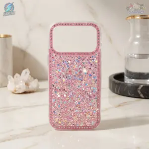 Phone Case for iPhone 17 16 15 14 13 12 11 pro max plus,Glitter Crystal Diamond Rhinestones Sequin Shiny Bling Sparkly Glossy Case,Aesthetic Cute Full Protection for iPhone