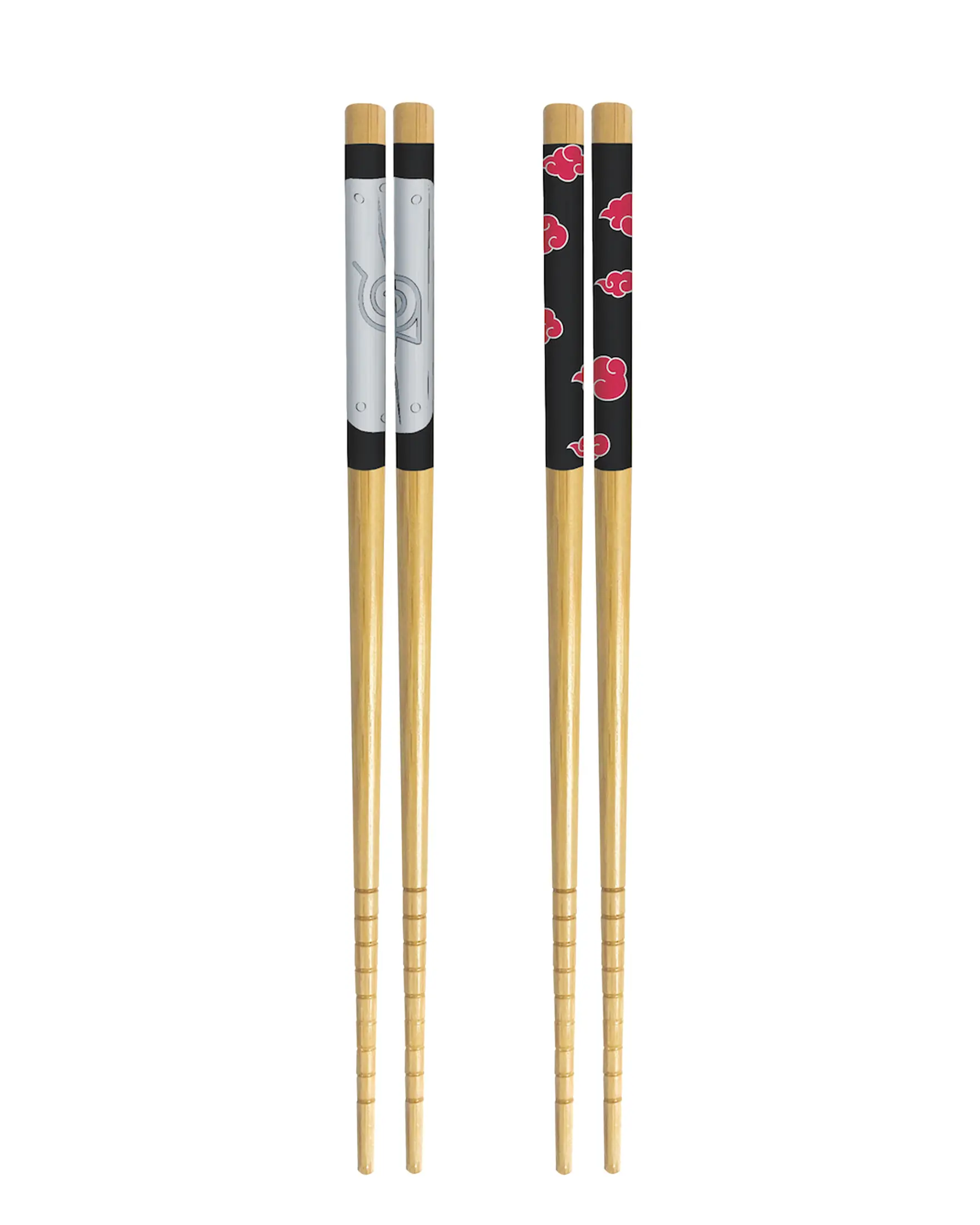 Naruto Shippuden Collectible Anime Bamboo Chopsticks Cutlery Set - 2 Pairs, 8.85 in, Lightweight, Vibrant Tableware for Dinner Table Gifting