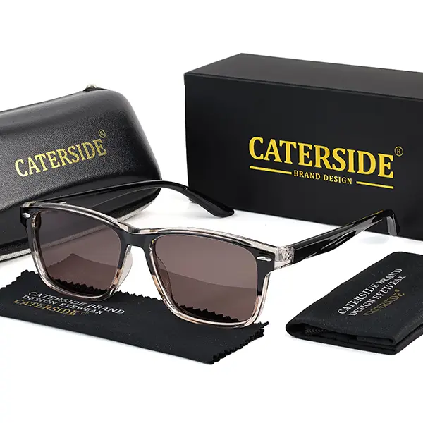 CATERSIDE Trendy Square Polarized Sunglasses - Unisex, Men's Protective Everyday Eyewear for Driving, Outdoor Fishing, Trendy Square Sunglasses, Men's Sunglasses
