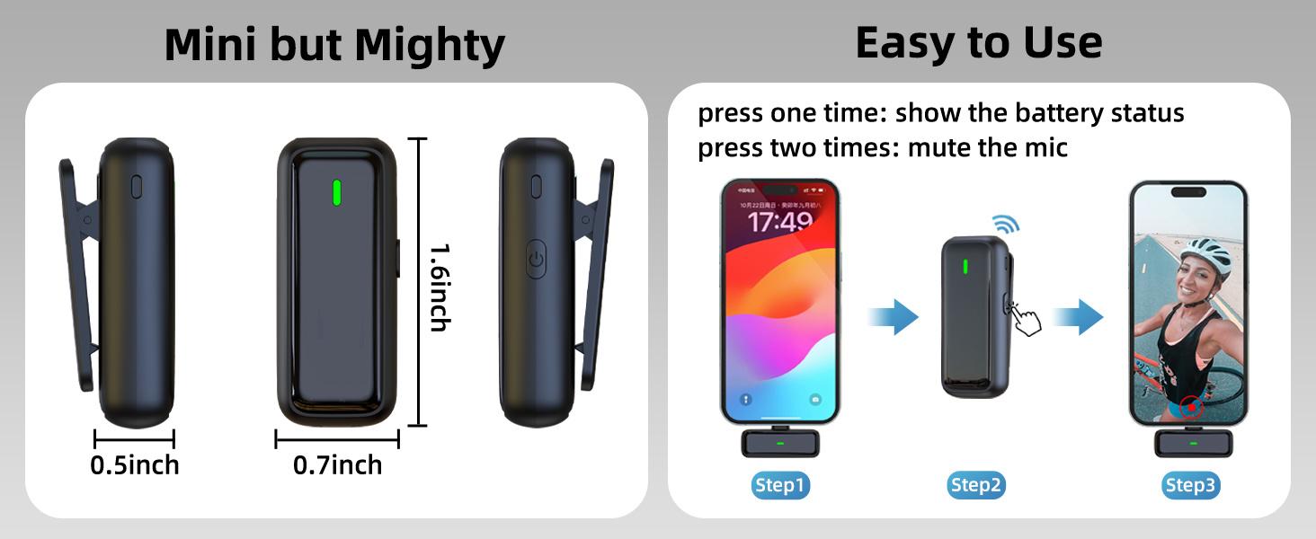 Wireless USB Microphone — Compatible with PC, Laptops, iPhone, and Android Devices — Wireless Lavalier Microphone with Noise Cancellation and 24-Hour Charging Case Wireless USB Microphone — Compatible with PC, Laptops, iPhone, and Android Devices — Wireless Lavalier Microphone with Noise Cancellation and 24-Hour Charging Case