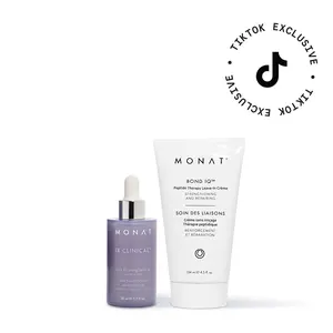 MONAT IR Clinical Hair Thinning Defense Serum + Bond IQ Peptide Therapy Leave-In Creme - Strengthening & Repairing