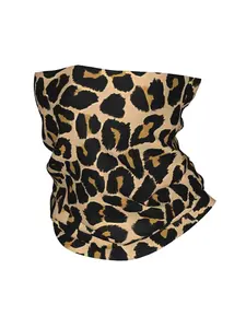 1 piece Leopard Print Traditional Colours Bandana Neck Gaiter Printed Motocross Face Mask Multi-use Balaclava Cycling Unisex Adult Windproof