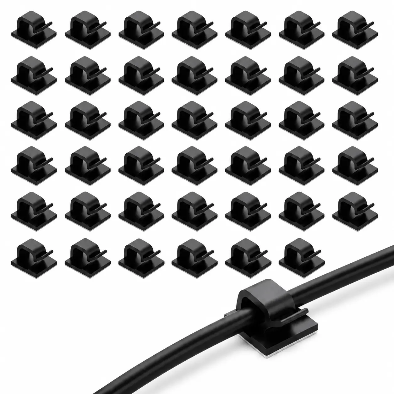 Adhesive Cable Clips, Small Cord Organizer Clips for Desk & Home Office, Self-Stick Wire Holders for Phone Chargers, USB Cables, Ethernet Cords, PC Wires & Christmas Lights