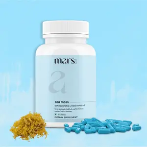 Mars Natural Sea Moss Caps: Powered with Ashwagandha, Black Seed, & Vitamin D3 Healthcare Edible Supplement Fitness