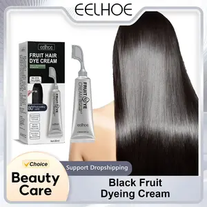 Fruit Dyeing Cream with Comb, Natural Cover for Hair, Gentle Non-Irritating, Long Lasting Hair Coloring Cream, Haircare