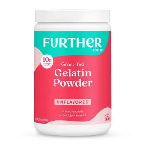 Further Food Premium Grass-Fed Gelatin Powder 10g, Collagen + Protein Boost, Unflavored - For Skin, Hair, Nails & Joint Support