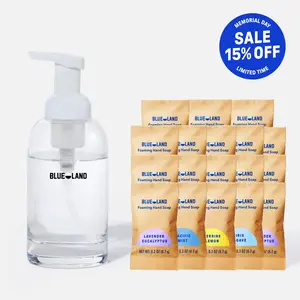 Blueland Foaming Hand Soap Tablets, 1 Year Supply, Mineral & Plant-Based Eco-Friendly Scented Soap Refills + Glass Dispenser Bottle