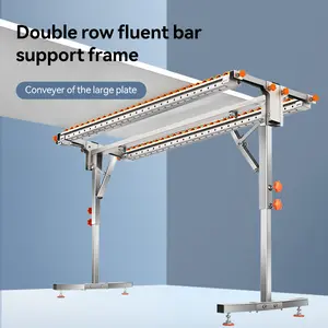 IMBOT Double Row Roller Foldable Wood Cutting Bracket Adjustable Height Portable Workshop Assistant for Material Handling & Space Optimization fathersdaygift