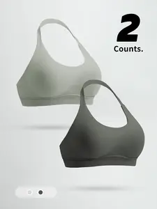 Women's Seamless Wireless Sports Bra, Adjustable Strapless Design, Comfortable & Stylish Fitness Apparel for Women, Yoga Bra