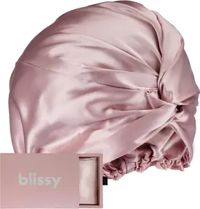 BLISSY Silk Bonnet For Sleeping For Long And Curly Hair - 100% Pure Mulberry Silk 22 Momme 6a High-grade Fibers