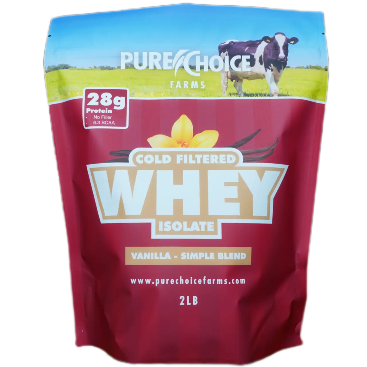 Whey Protein Isolate, Vanilla, 3 Ingredients, Cold Filtered, Healthcare Fitness 28g Protein | Pure Choice Farms