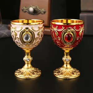 1pc, Vintage Embossed Metal Chalice Goblet for Wine, Champagne, and Liqueur - Perfect for Bars, Restaurants, and Home Decor - Summer Drinkware Accessory Bowl Kitchenware
