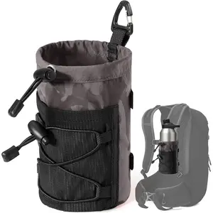 Water Bottle Holder for Backpack, Molle Water Bottle Holder Pouch Bag for Backpack Strap with Hook Buckle Fits for 8-24oz, Bottles Carrier Attachments for Hiking, , Travel, Outdoor