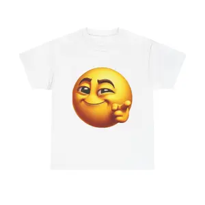 Smirking Emoji Pointing Tee | Emoji Face T-Shirt, Funny Graphic Shirt