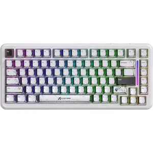 ATTACK SHARK X82PRO HE Wireless Rapid Trigger RGB Mechanical Gaming Keyboard with Adjustable Actuation,2.4G/Wired/BT,8K Polling Rate,Hall Effect Magnetic Switch,5000mAh Battery for PC FPS(White Anime)