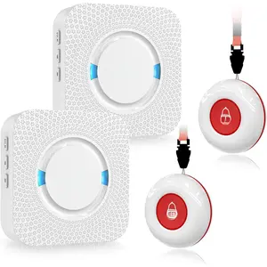 Caregiver Pager  Call System 2 SOS Call Buttons/Transmitters 2 Receivers Nurse Calling Alert  Help System for /Personal Attention Pager 500+ Plugin Receiver