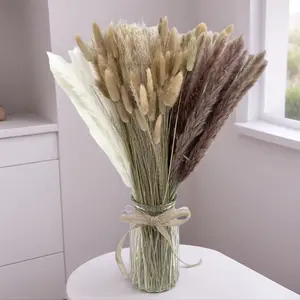 Dried Flower Bouquet Set High-aesthetic Room Decor Neutral Hues for Home Hotel Office Weddings Parties Garden Table Displays Natural-style Home Decoration