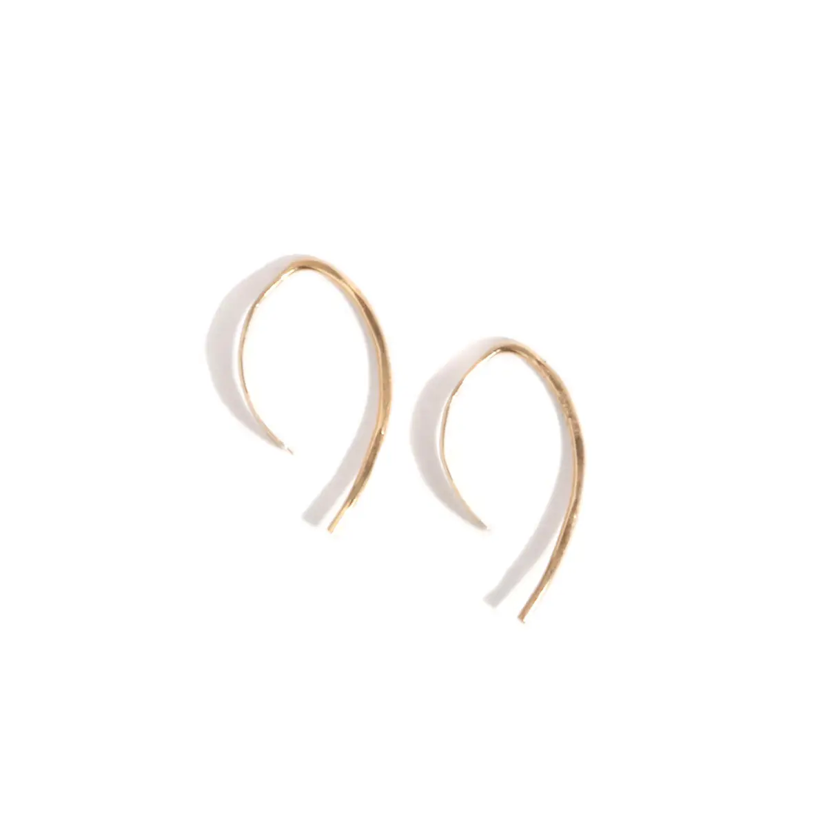 1/2 Inch Wishbone Hoop Earrings