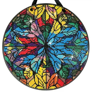 Butterfly Diamond Painting Kit, ROUND Drills, 12.5" Hanging Sign