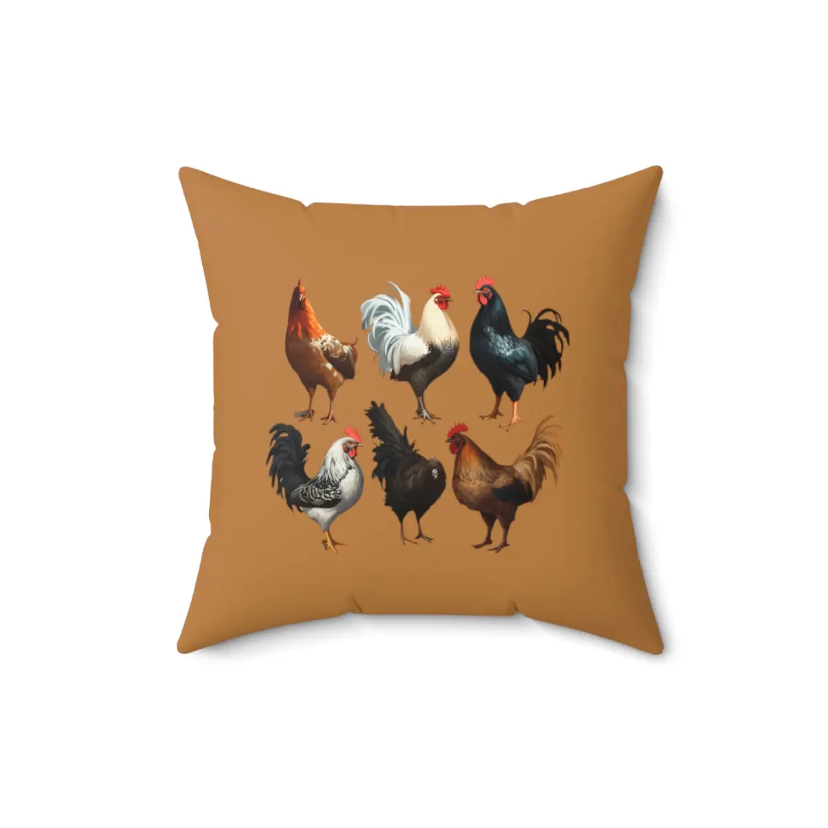 Cute Chicken Pilow, Custom Chicken Pillows, Custom Chicken Spun Polyester Square White Pillow