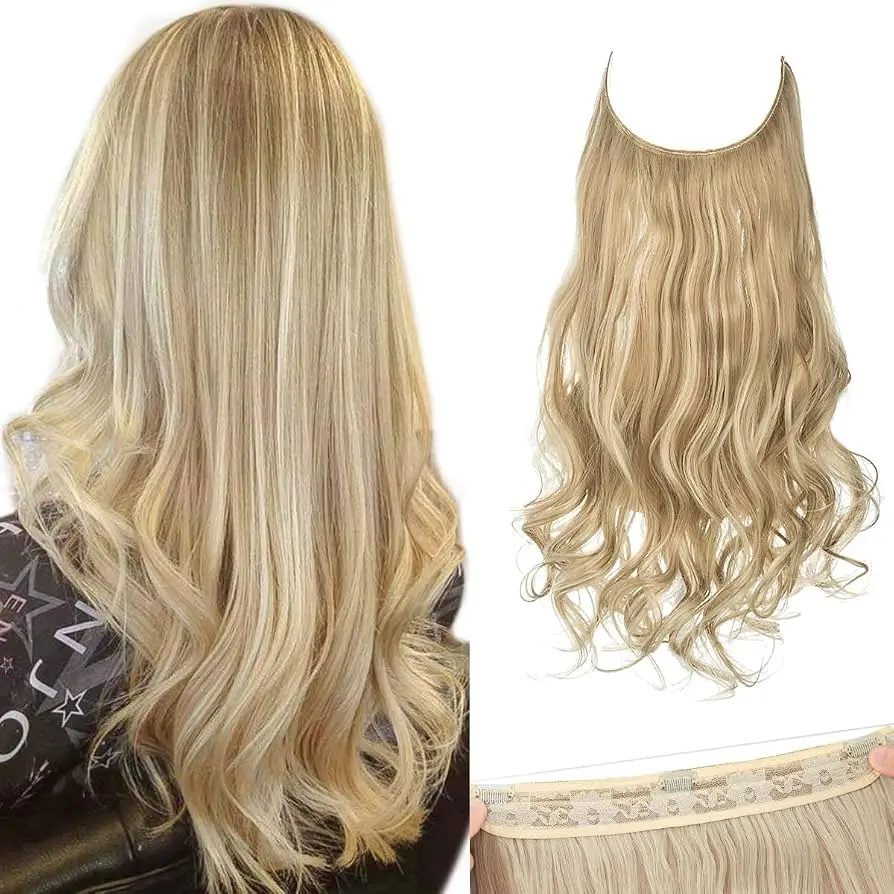 Invisible Halo Fish line Hair Extensions 24”