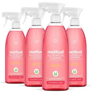 Method 28 oz Pink Grapefruit All Purpose Natural Surface Cleaner 4 Pack Plant Based Formula Cuts Grease Grime
