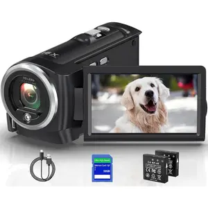 2.7K Video Camera Camcorder QHD 50MP YouTube Vlogging Camera 16X Digital Zoom Webcam 270  Rotation Screen Camcorders with 32G SD Card and 2  Recording While