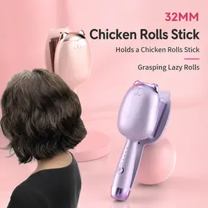 32mm Cat Paw Negative Ion Curler - Korean Water Wave Hair Waver, Egg Roll Hair Styling Tool with ABS Construction