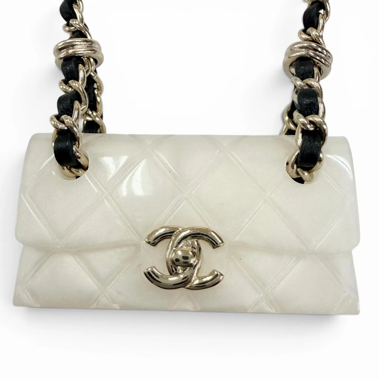 Pre-owned CHANEL Others Small Leather Goods Matelass Chain Necklace