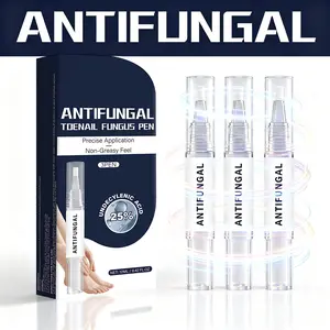 Antifungal Toenail Fungus Pen 3-Pack 25% Undecylenic Acid Menthol Infused Formula for Thickened Fragile Nails Precise Application Non-Greasy Feel
