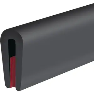 Rubber Edge Trim, Self-Adhesive Rubber Edge Trim, Edge Protector for Sheet Metal, EPDM Material, Fit 1/16"(1.6mm), Length 10Ft, Black Color, U Channel Edge Trim