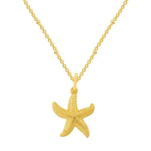 EVRY JEWELS Gold or Silver Plated Women's Hypoallergenic Starfish Necklace