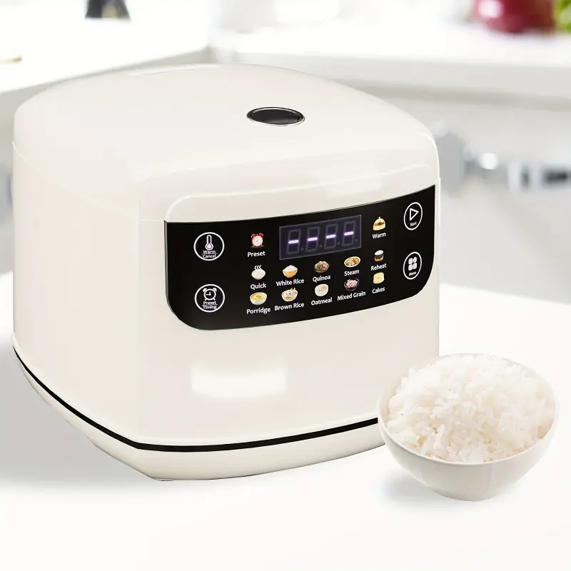 10-in-1 rice cooker, with non-stick inner pot, 24-hour delayed start, 67.63 ounces, white