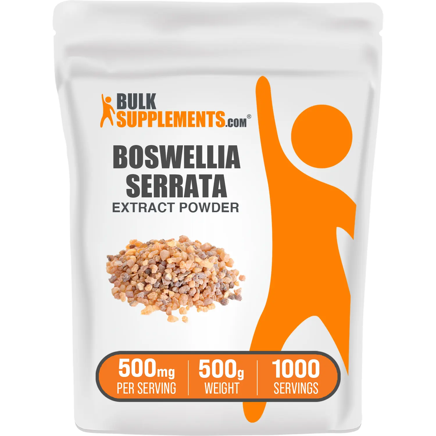 BulkSupplements Boswellia Serrata Herbal Extract Powder - Sugar Free, Prop 65 Safe, Supports Joints, Wellness Dietary Supplement for Adults, Antioxidant Defense Boost - 500g, 500mg per Serving