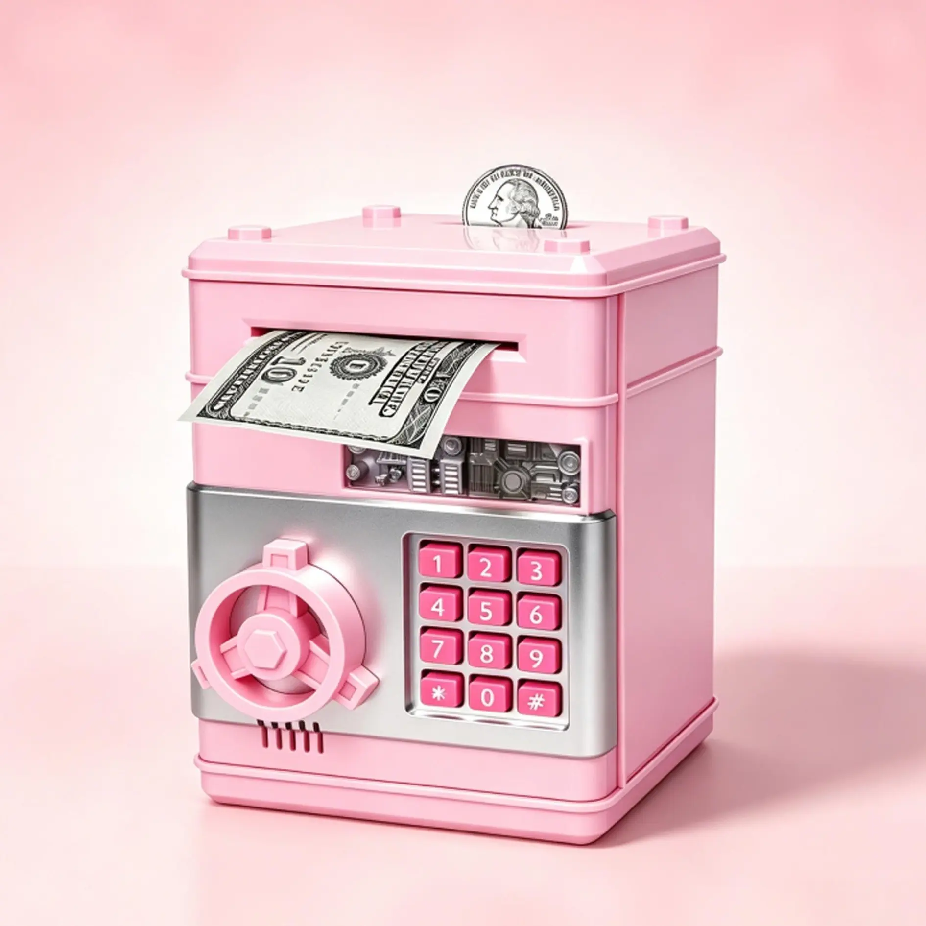Kids Piggy Bank for Girls - Toys for kids Birthday Gifts - Electronic Piggy Bank ATM Machine Money Safe for Kids Toys Age 6-8-10 Box