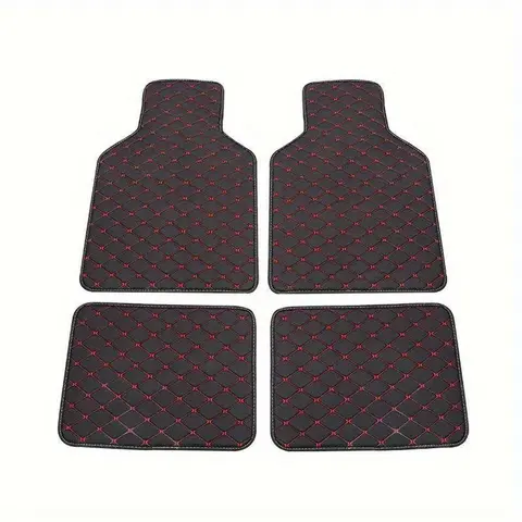 4-Piece Universal Floor Mat Set, Premium Durable Car Interior Accessory, Waterproof All-Weather Protection, Full Coverage Front & Back, Easy Installation, Fits Most Cars/SUVs/Trucks, Mat Floor Mats
