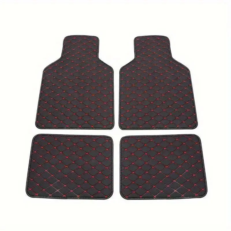 4-Piece Universal Floor Mat Set, Premium Durable Car Interior Accessory, Waterproof All-Weather Protection, Full Coverage Front & Back, Easy Installation, Fits Most Cars/SUVs/Trucks, Mat Floor Mats
