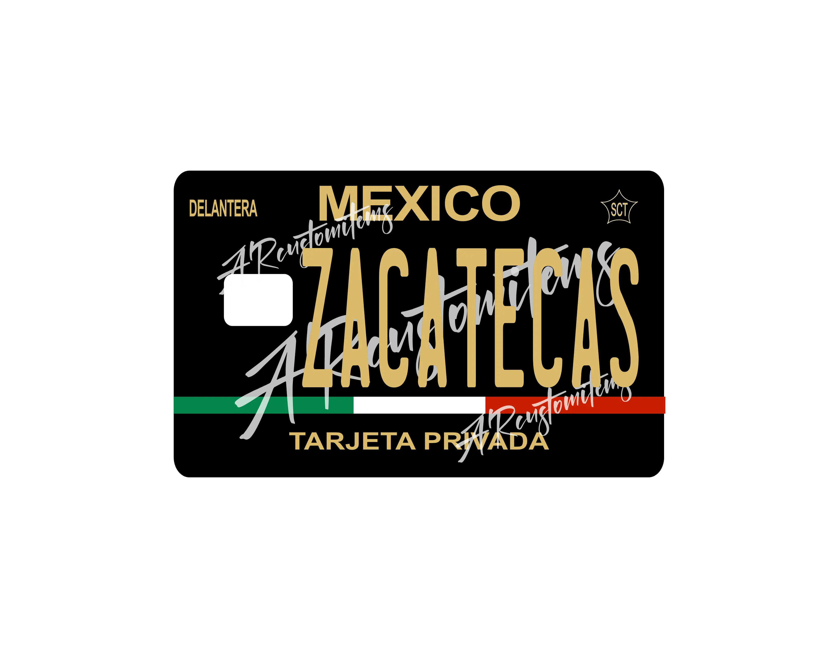 Zacatecas State Debit Card sticker, includes 2 card sticker
