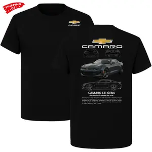 Camaro LT1 GEN6 T-Shirt Chevrolet Muscle Car Graphic Black Tee for Men Auto Enthusiasts Mechanics and Car Lovers Gift