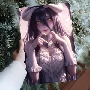 Albedo Overlord Art Long Strip Iron Artwork for Home Decoration, Suitable for Living Room, Bedroom, Office, Hotel, And Bar, Unframed, Ideal Gift for Art Enthusiasts